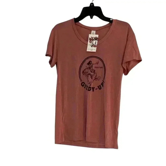 Montana Giddy Up Tshirt Made In Montana Medium Women’s New With Tags Cowgirls - Picture 5 of 5